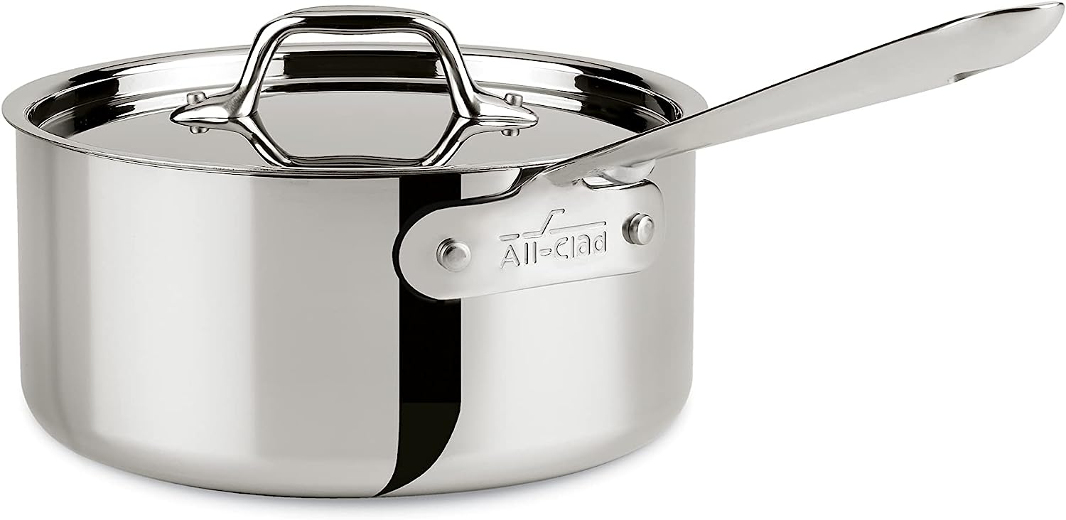 All-Clad Stainless Steel Tri-Ply Bonded Dishwasher Safe Saucepan