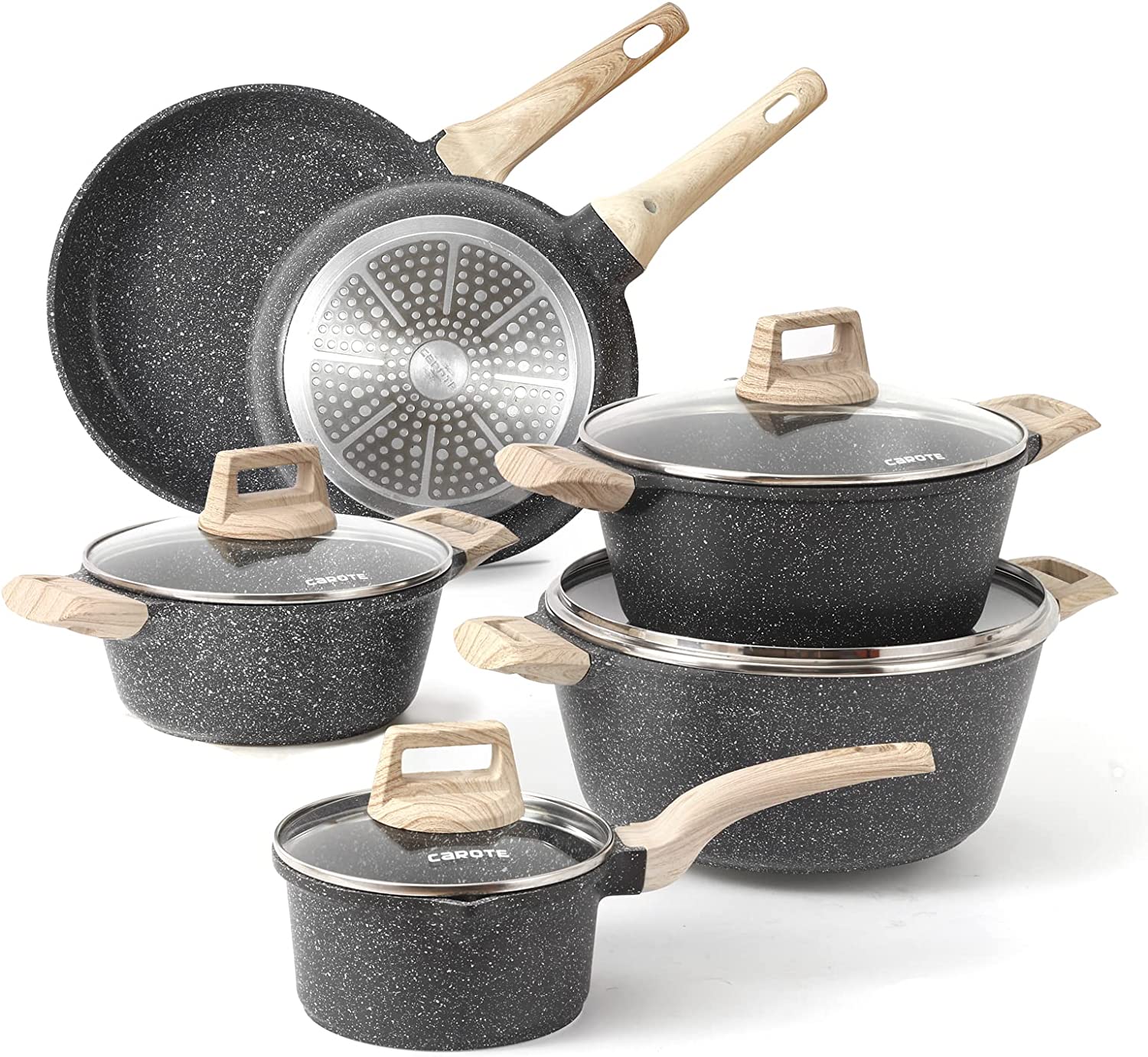 CAROTE Nonstick Granite Cookware Sets