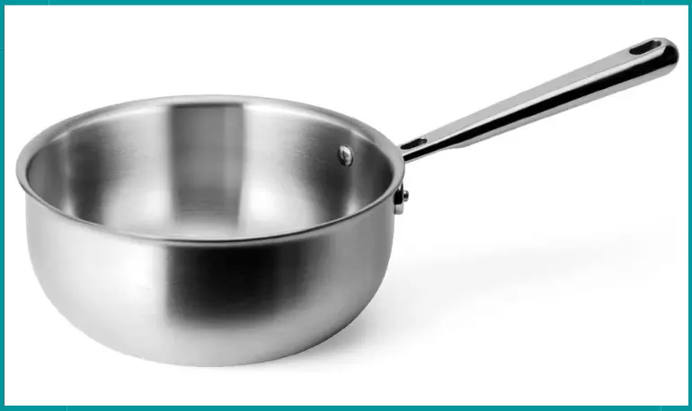 Misen 2 QT Stainless Steel Saucier Pan with Lid - 5-Ply Steel Sauce Pan steel utensil