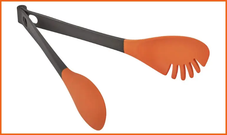 Cuisine 2-in-1 Silicone Food Tongs for Cooking and Serving Pasta, Salad, Meat, and Vegetables.