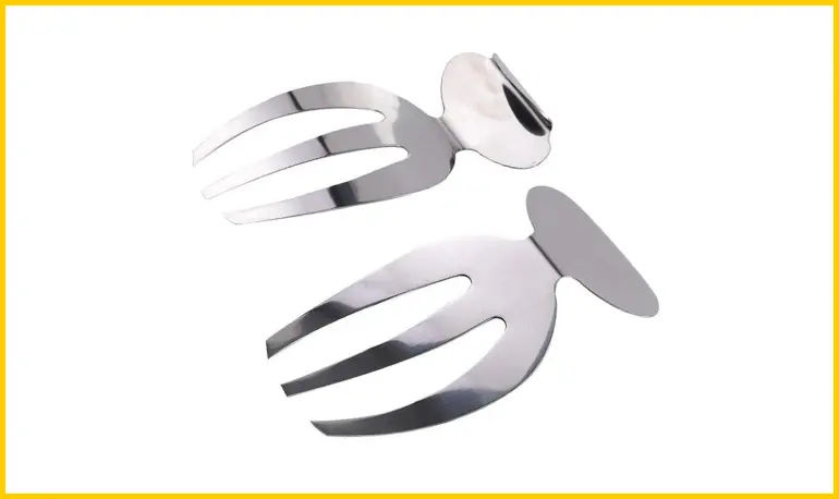 2 Salad Hands Stainless Steel Salad Servers Kitchen Helper Pasta Servers